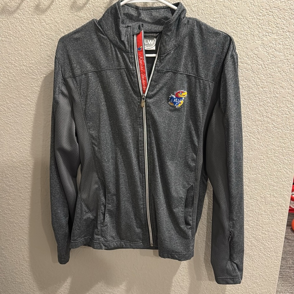 Women’s KU gray Zip-up